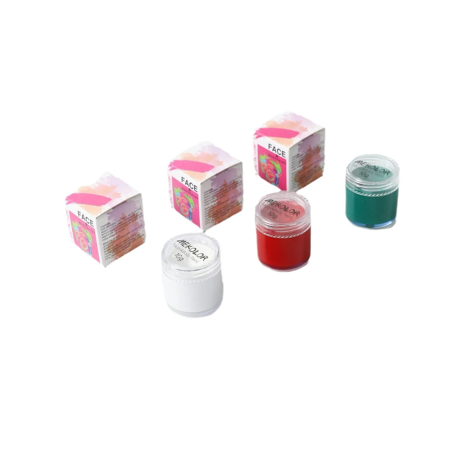 Queens factory 10g Water-Based Face Painting Kits Halloween Party Palette Included for Washable Human Body Paint for Kids