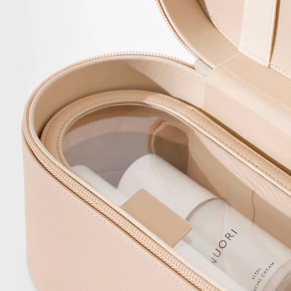 2-IN-1 classic custom waterproof beauty case tpu leather makeup bag travel organizer toiletry cosmetic bag set