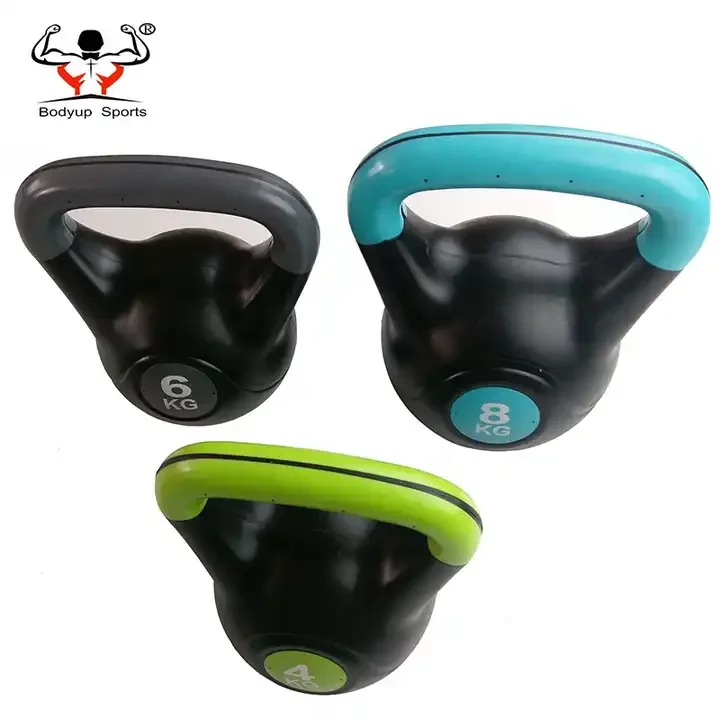 Kettlebell Vinyl Coated Cement Kettlebell Combination of Three Weights