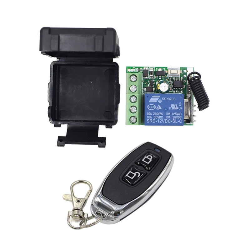 433MHz Universal Remote Control DC 12V 1CH RF Relay Receiver Module and 2CH Transmitter For Garage Door Gate Controller