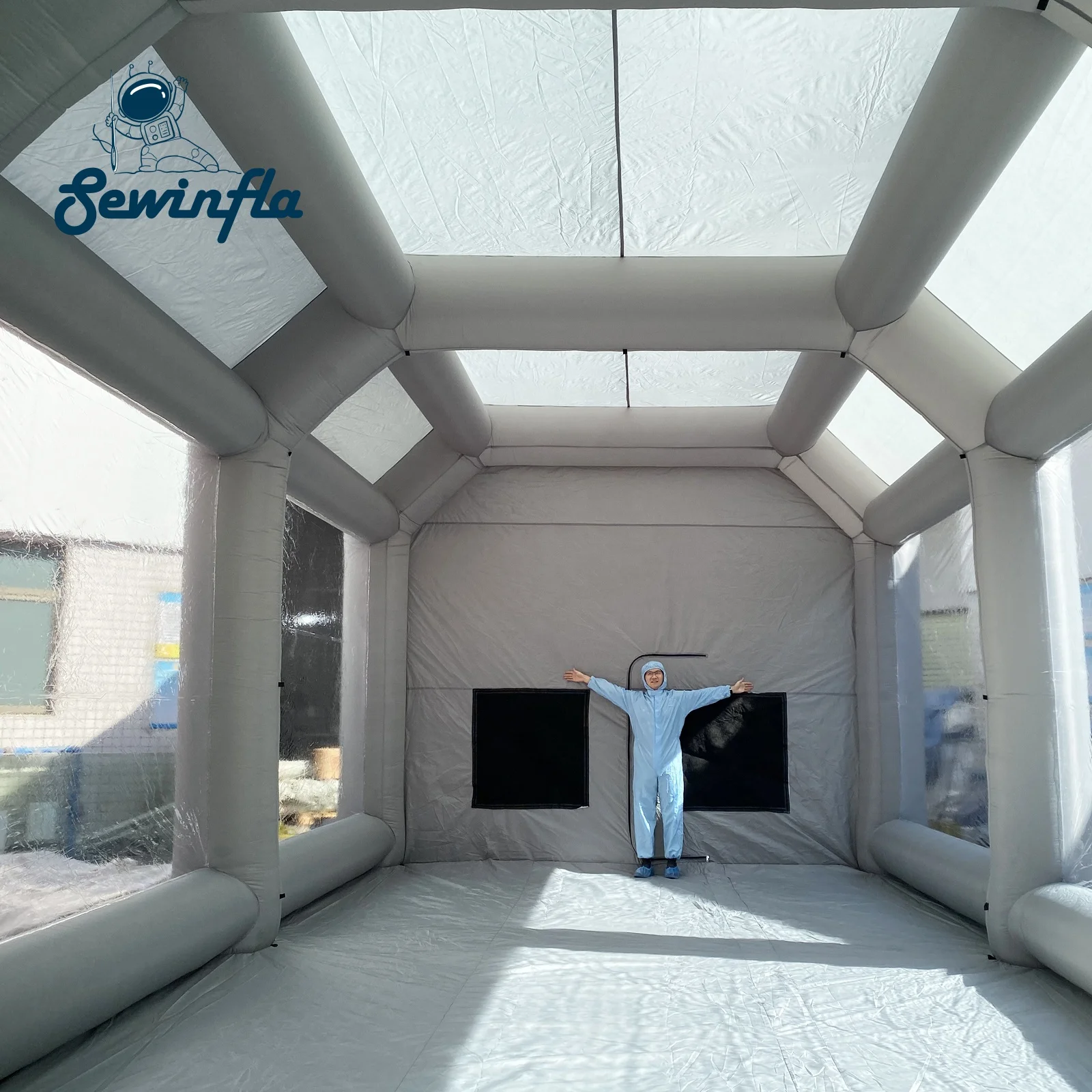 Sewinfla надувная покрасочная камера 39x20x13 футов с воздуходувками профессиональная надувная покрасочная камера портативная покраска для автомобиля палатка