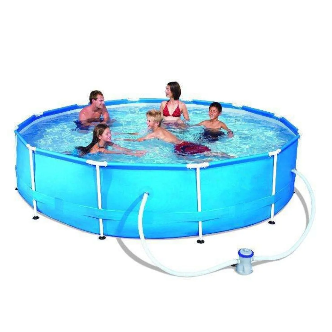 Portable 3000L Metal Frame Swimming Pool Rectangular XL size for Home Outdoors Easy Install with Pump and Filter