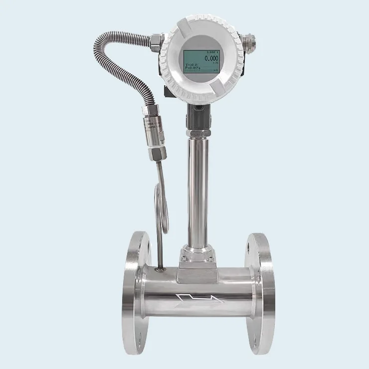 China Supplier Dn80 Ip65 Temperature Compensation Flange Clamp Vortex Co2 Gas Flow Meter