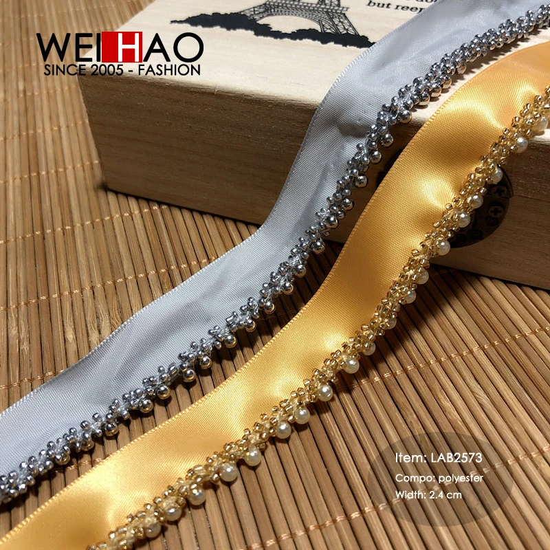 Этническая лента модная цветная для женской одежды украшенная бисером