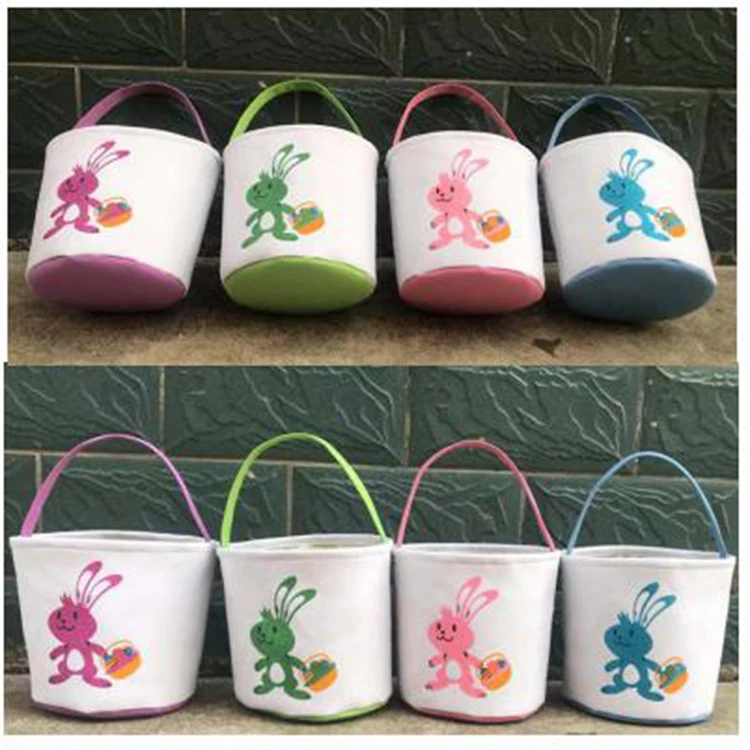 Customized Easter Decoration Gift Egg Basket Bucket Monogrammed Rabbit Bunny Easter Bucket
