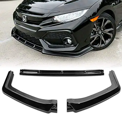 Front Bumper Lip fit for compatible with 2016-2020  Civic, Front Bumper Lip Spoiler Air Chin Body Kit Splitter ABS