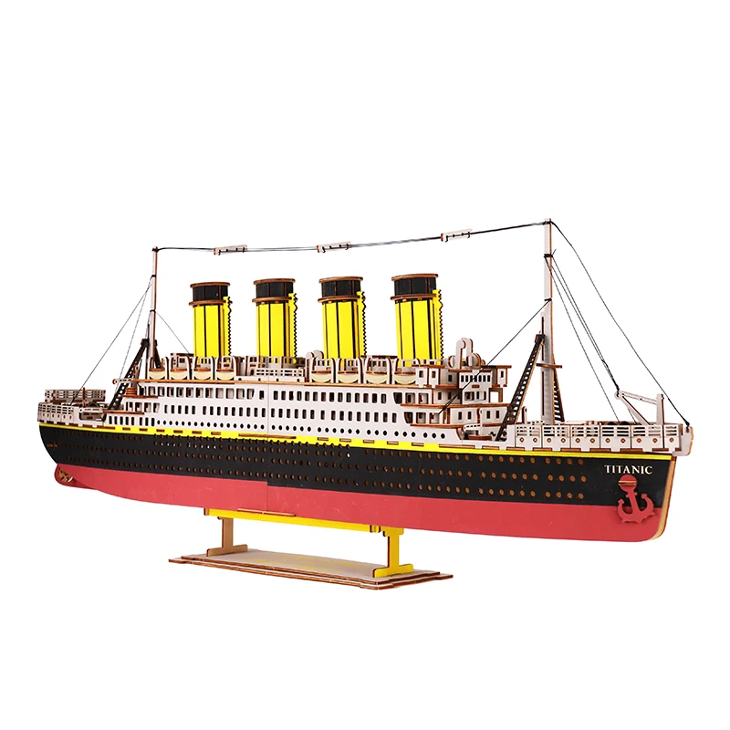 Hot Selling DIY wooden ship model Plywood luxury wooden boat Jigsaw Puzzle