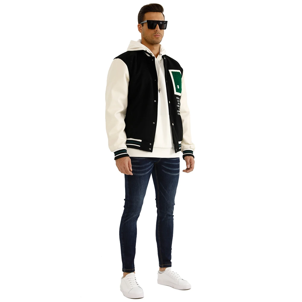 Gingtto Oem Custom Black Varsity Jacket Cold Winter Bomber Heated Jacket Men