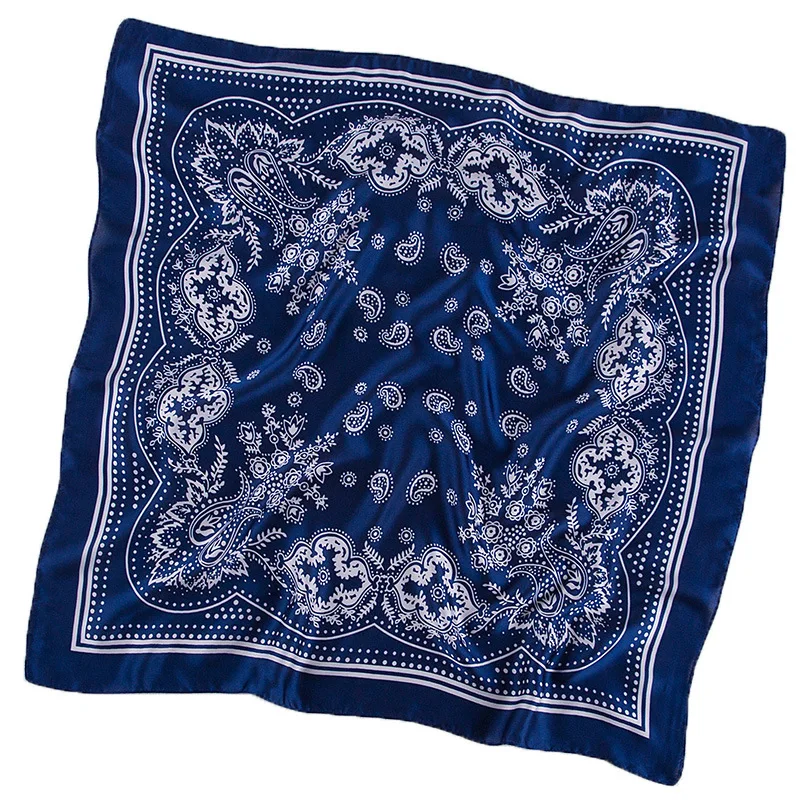 2022 new spring fashion 70x70 floral print square shawl for women emulation silk women hair scarf lady neck scarves