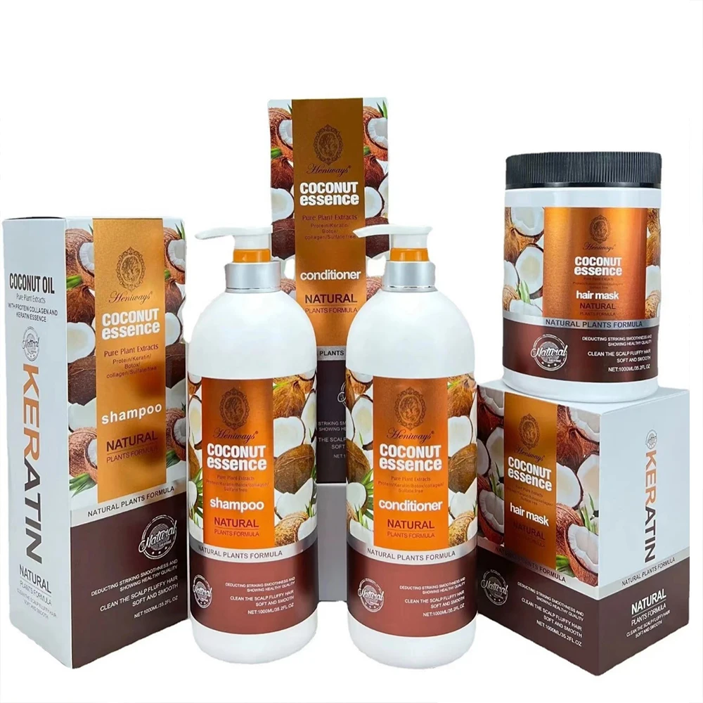 Coconut Baked Oil Set Shampoo Smoothing Conditioner Repair Frizzy Dry Nutrition Moisturizing for hair