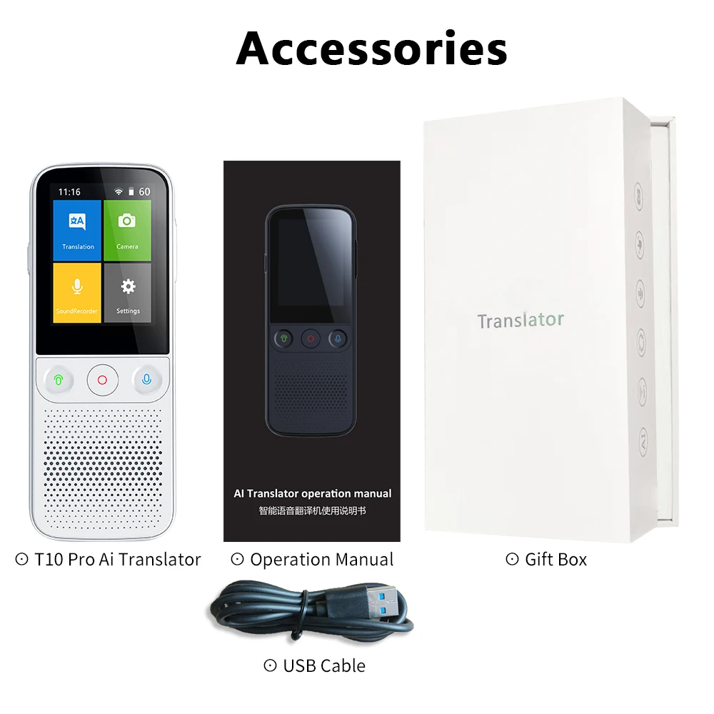 T10 Pro Портативный мгновенный переводчик онлайн 137 + языков и 14 + Автономный переводчик для бизнеса
