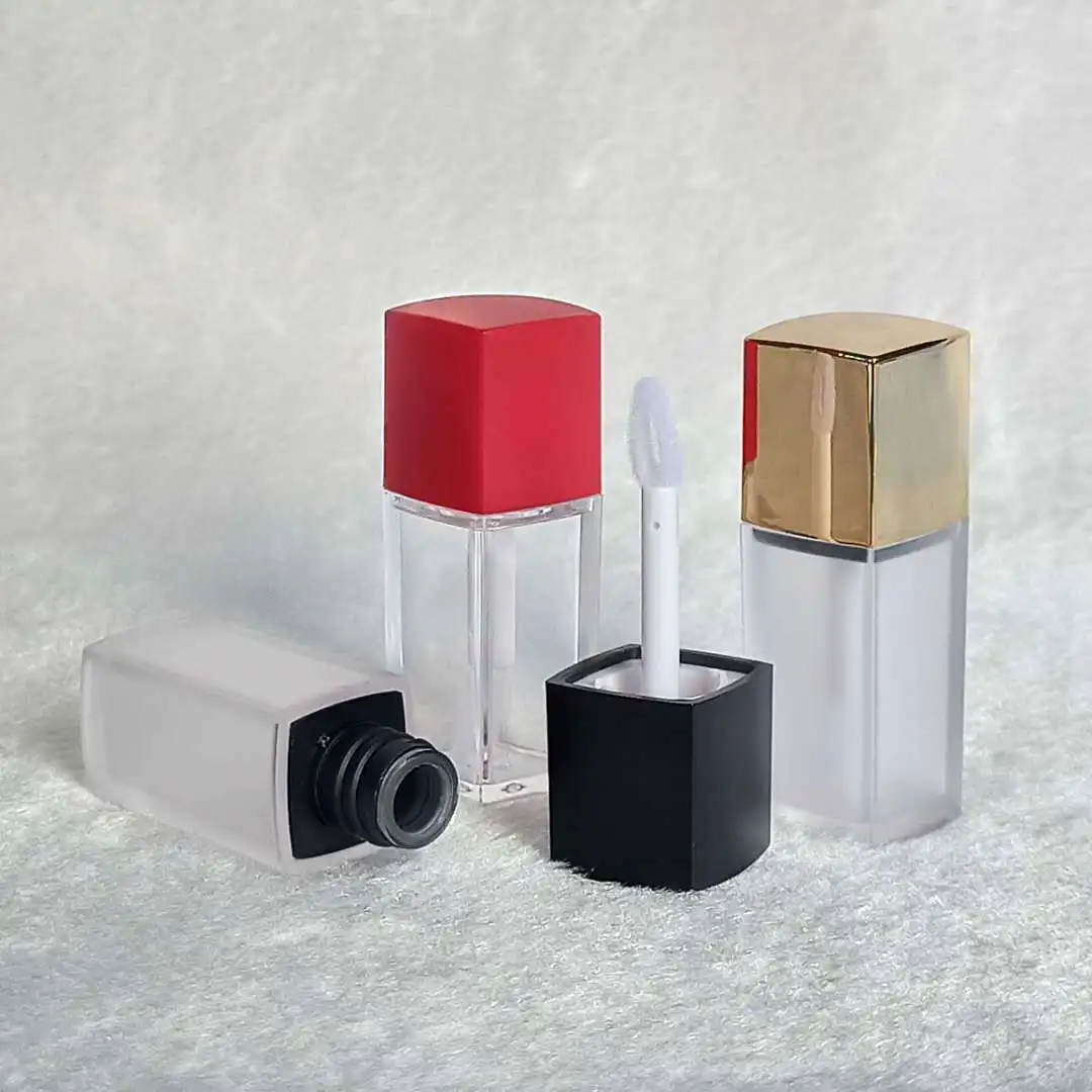 5ml Square Black Red Glod Clear Lollipop Lipgloss Wand Tubes Lip Gloss Tube Wholesalers