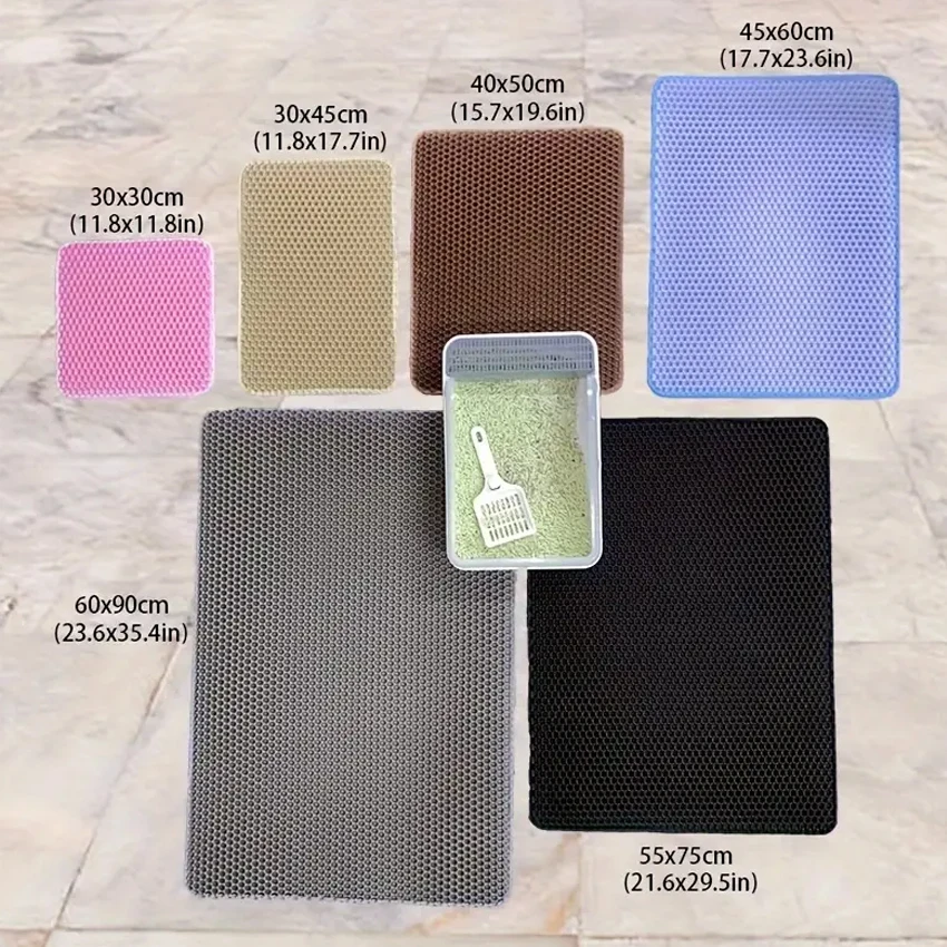 Pet Cleaning Supplies Large Waterproof Double Layer Cat Litter Box Mat Washable Non-Slip Cat Litter Mat