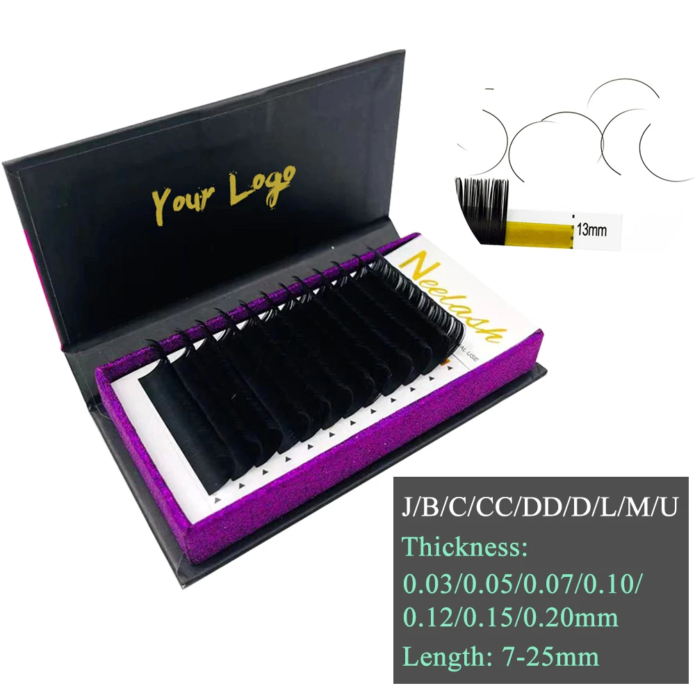 0.03 0.05 0.07 c cc d dd l curl 20mm 25mm individual eyelash extensions lash trays wholesale cashmere lash extensions lash trays