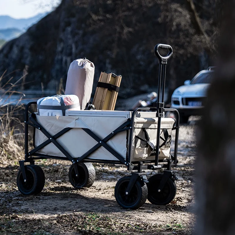 Camping cart trolley foldable outdoor camping trailer collapsible trolley car portable folding picnic camping accessories