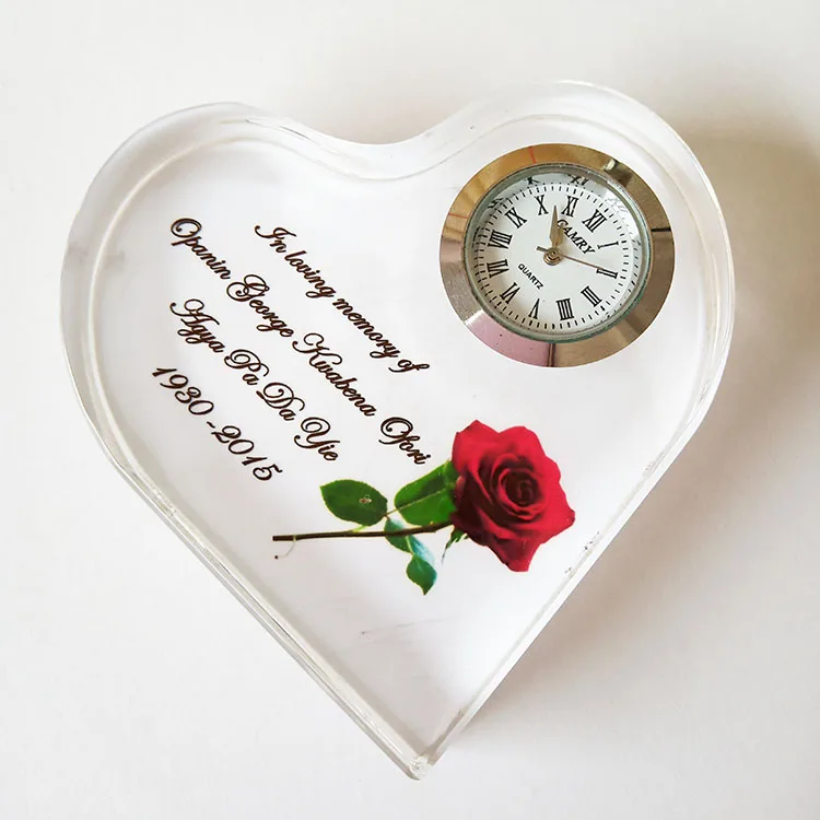 China Factory Pujiang K9 Crystal Table Clock Desk Crystal Clock for Wedding Souvnire Gift