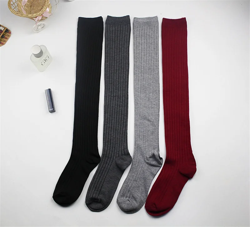 New women fashion stockings casual cotton thigh high over knee high socks girls women socks