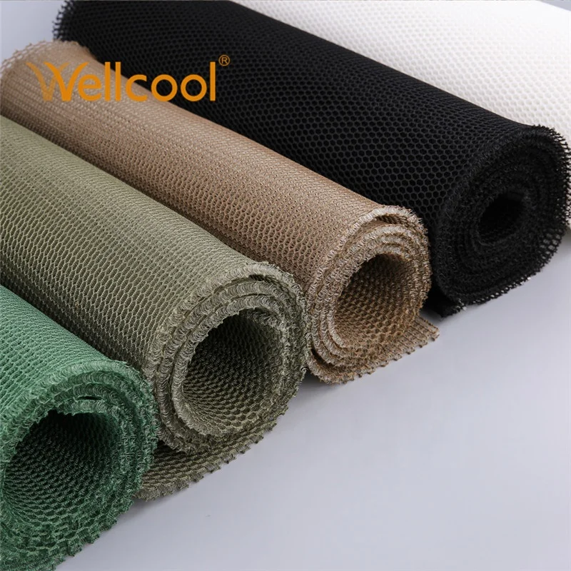 Breathable honeycomb 100% polyester 3d air spacer mesh fabric for vest