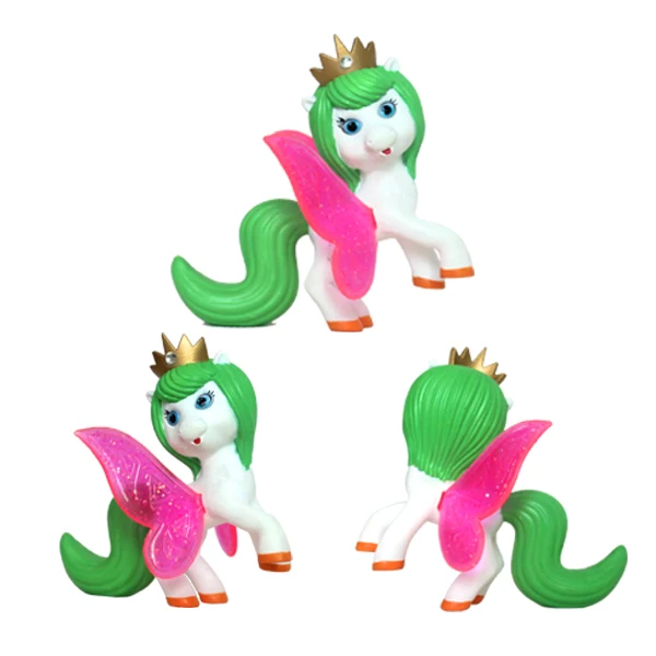 OEM Anime Pony Butterfly Flying Horse with Wings Safe PVC Doll Toy for Baby Kids