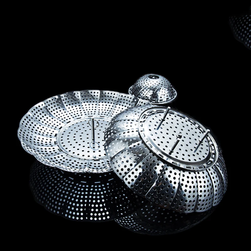 Stainless steel telescopic vegetable steamer Stainless Steel Collapsible Food Steamer Basket with Extension Handle