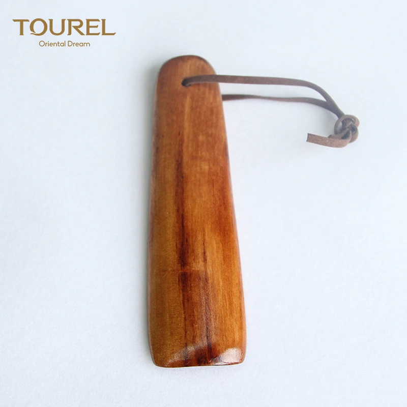 custom manufacturers personalized hotel long wood bamboo wooden shoehorn