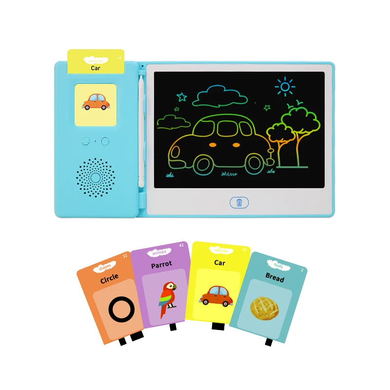 customizable language learning flash card sided flashcard for kids flash card learning machine with lcd writing tablet 8.5 inch