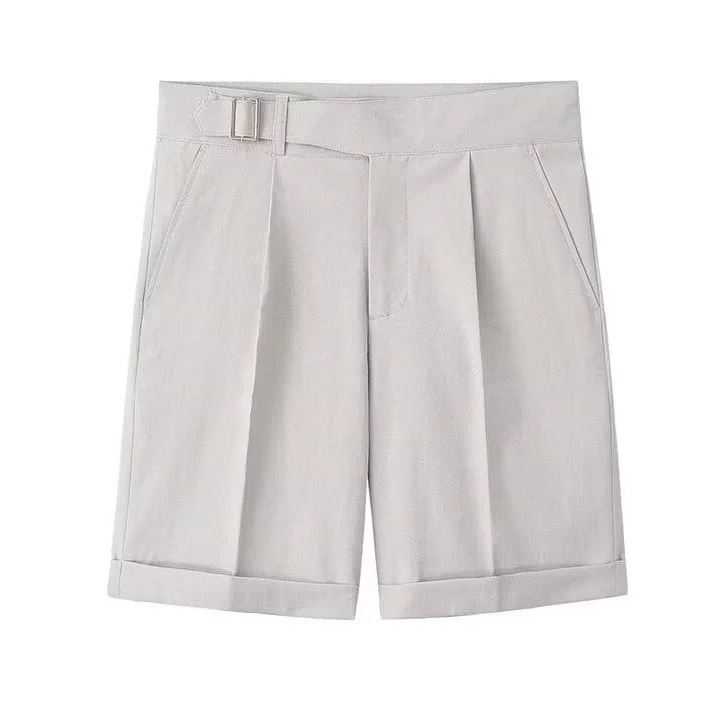 MCP083 Summer business straight-leg no-iron casual pants Naples five-quarter suit pants man