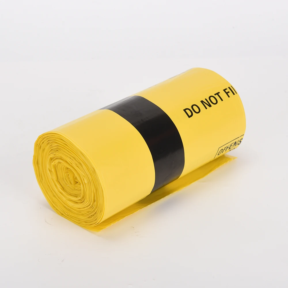 Small 5-30 liter medical yellow thickened portable flat mouth hospital waste bag garbage bag medical waste bag