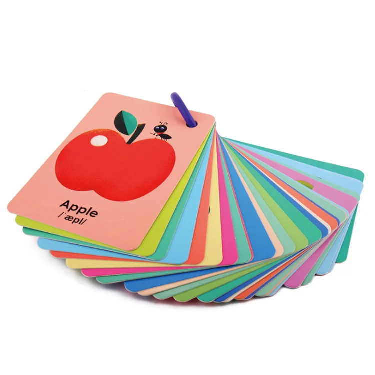 Children study educational cards aged 0-4 years old pre-school education tools alphabet letter card bilingual cards kit OEM logo