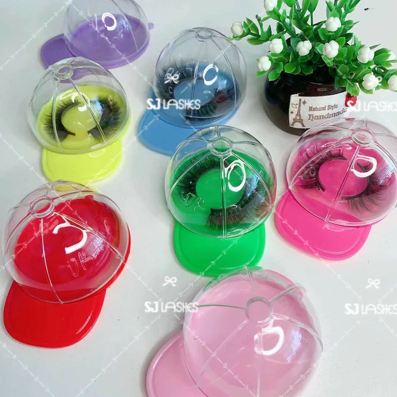 cap packaging Lash Case Custom Eyelash Packaging Custom LOGO Dreamly Eyelashes Plastic Hat Lash Case