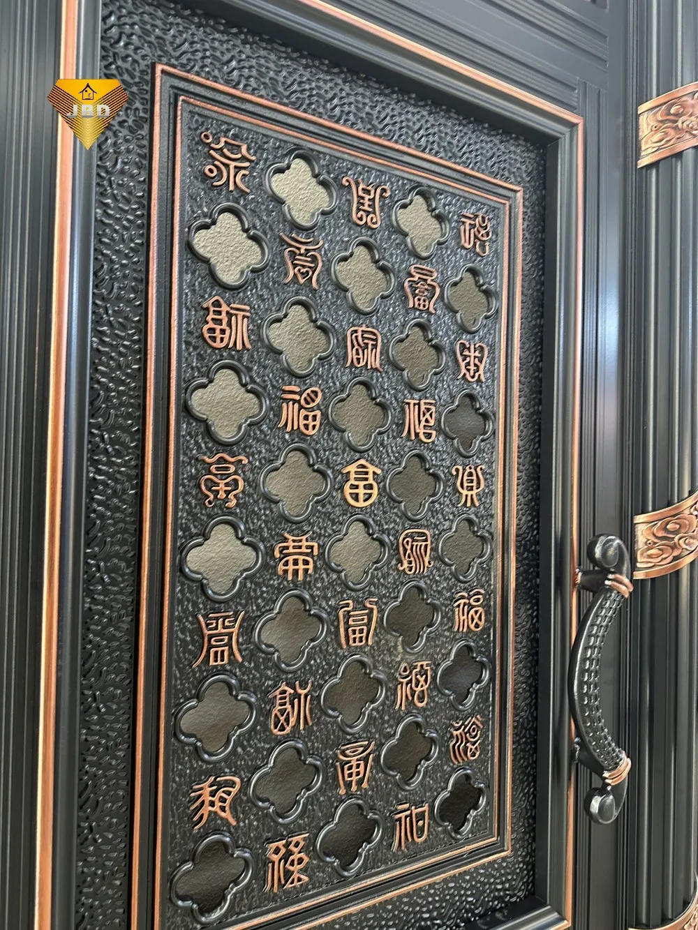 JBDhome Fashionable Popular Style Art Double Door Carved Aluminum Residential and Courtyard Opposite Door