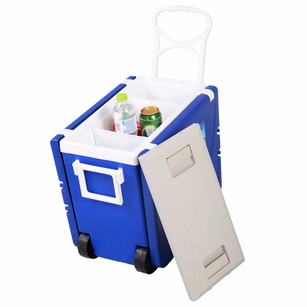 Double 11 Deals And Discounts Outdoor Rolling Cooler with Table And Chairs Product Testimonial Blue For Picnic Camping