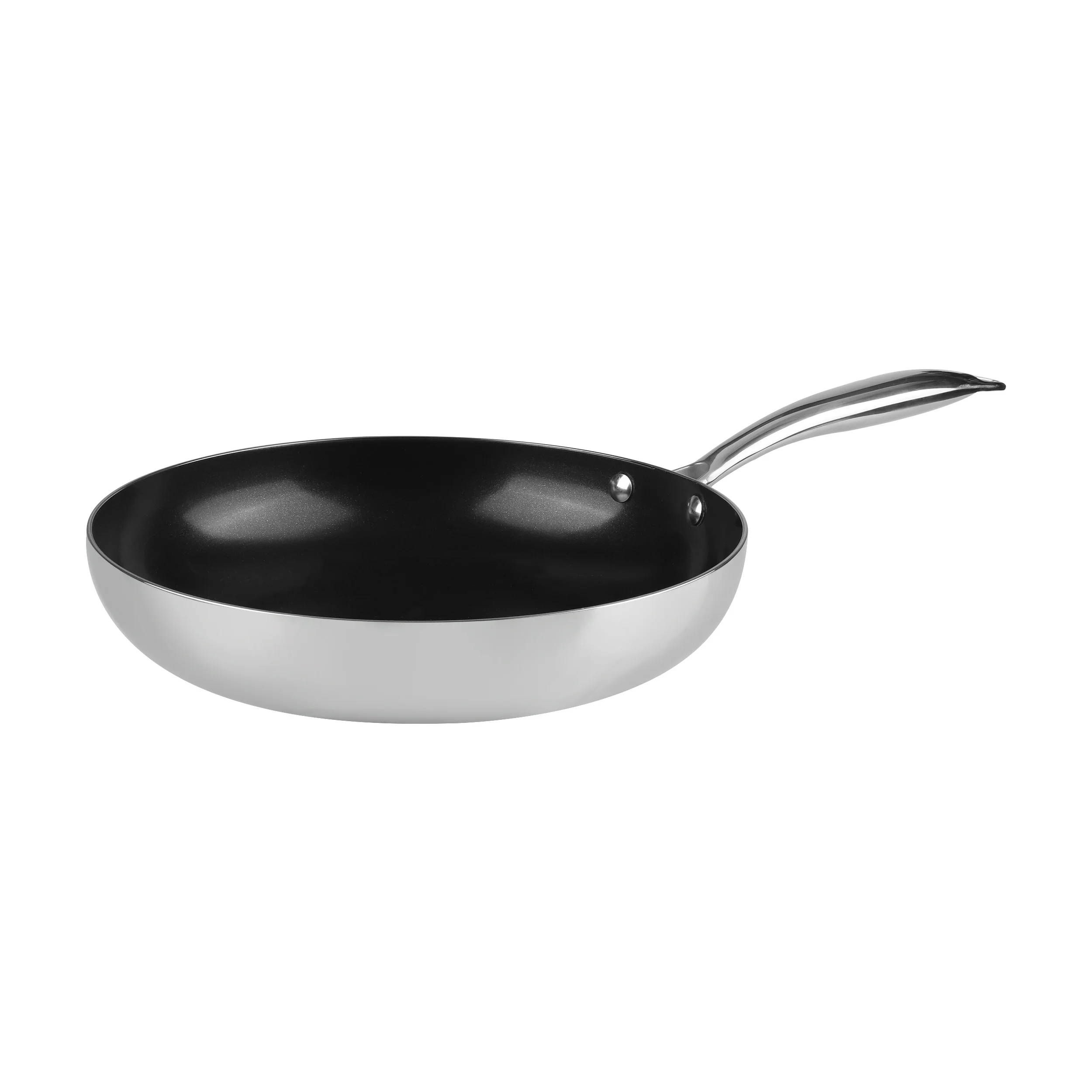 24 26 28cm 3-layer stainless steel frypan with nonstick  Stainless Steel Skillet  24cm Diameters Metal Pan