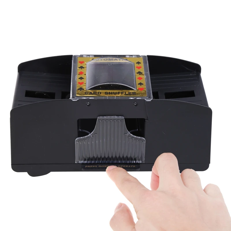 Automatic Poker Card Shuffler Board Games Battery Operated Playing Cards for Shuffle 2 Deck Automatic Hand Crank Home Card Games