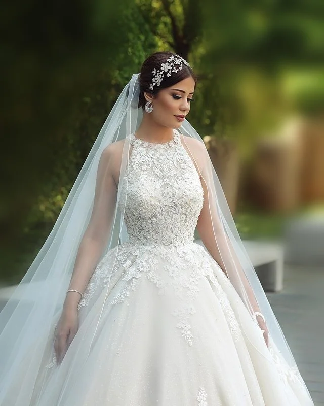Best Selling Bridal Luxury Lace Wedding Dress Ball Gown For Bride Custom Made