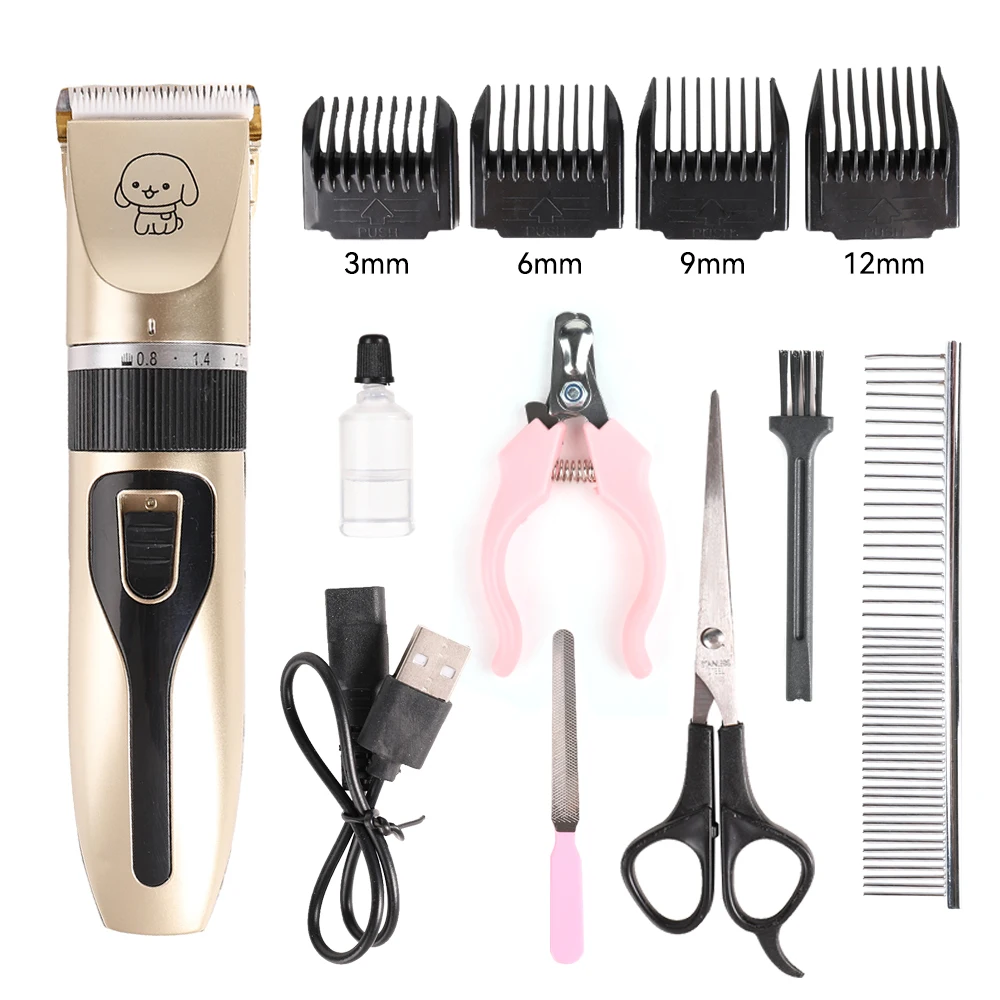Usb Rechargeable Electric Scissors Pet Nail Trimmer Dog Grooming Scissors Kit Pet Shaver For Dogs & Cats Pet Grooming Set
