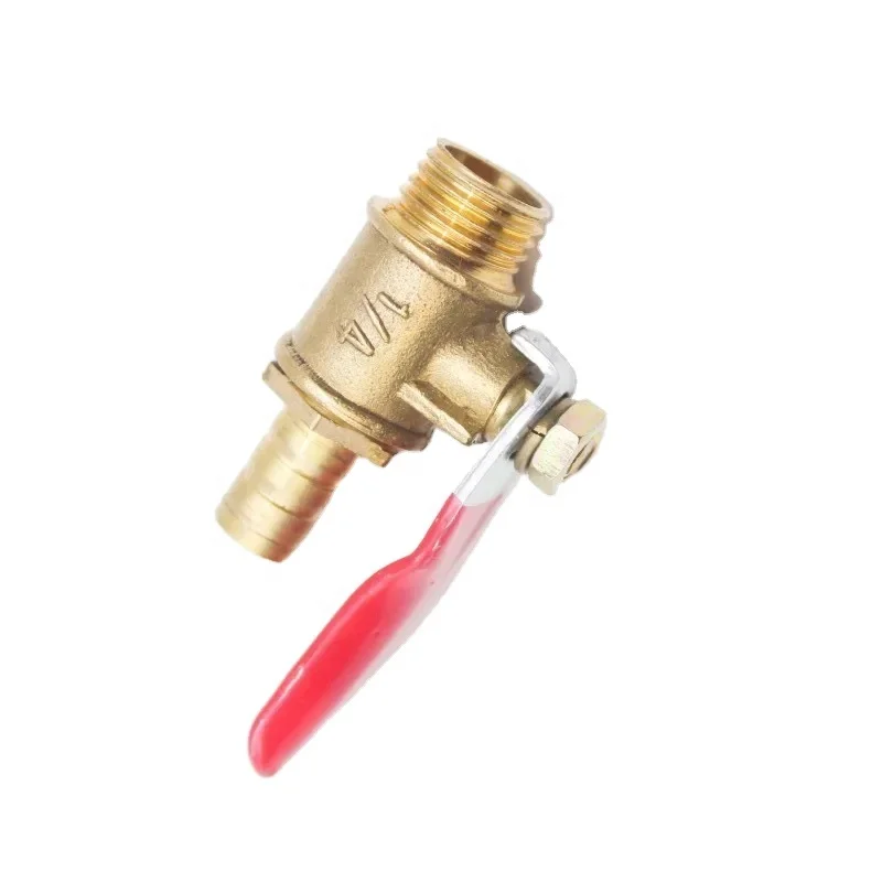 Mini Ball Valve with 1/4 Brass Pagoda Red Handle Small Ball Valve for Water Pneumatic & Manual Power Made in China OEM Supported