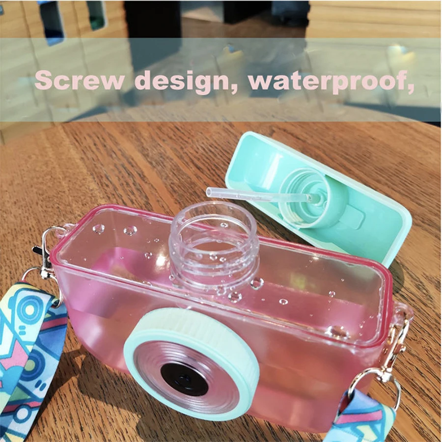 Bpa Free Plastic Tumbler With Shoulder Straps, Camera Cute Plastic Water Bottles With Adjustable, Hidden Spy Camera Water Bottle