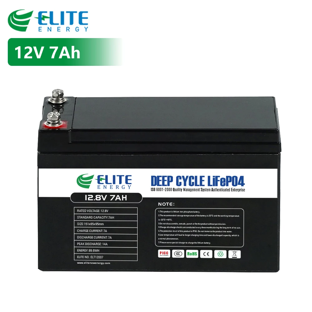 Elite LiFePO4 Energy Storage Battery Pack 12V 7Ah 50Ah 100Ah 200Ah 300Ah Deep Cycle BMS LiPo Rechargeable Lithium Ion Batteries