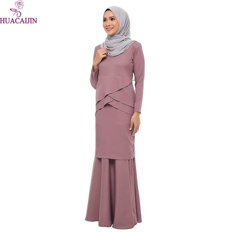 New Arrival Modest Malaysia Long Sleeve  Baju Kurung Mermaid Style Elegant Ladies Dubai Clothes Wholesale Online