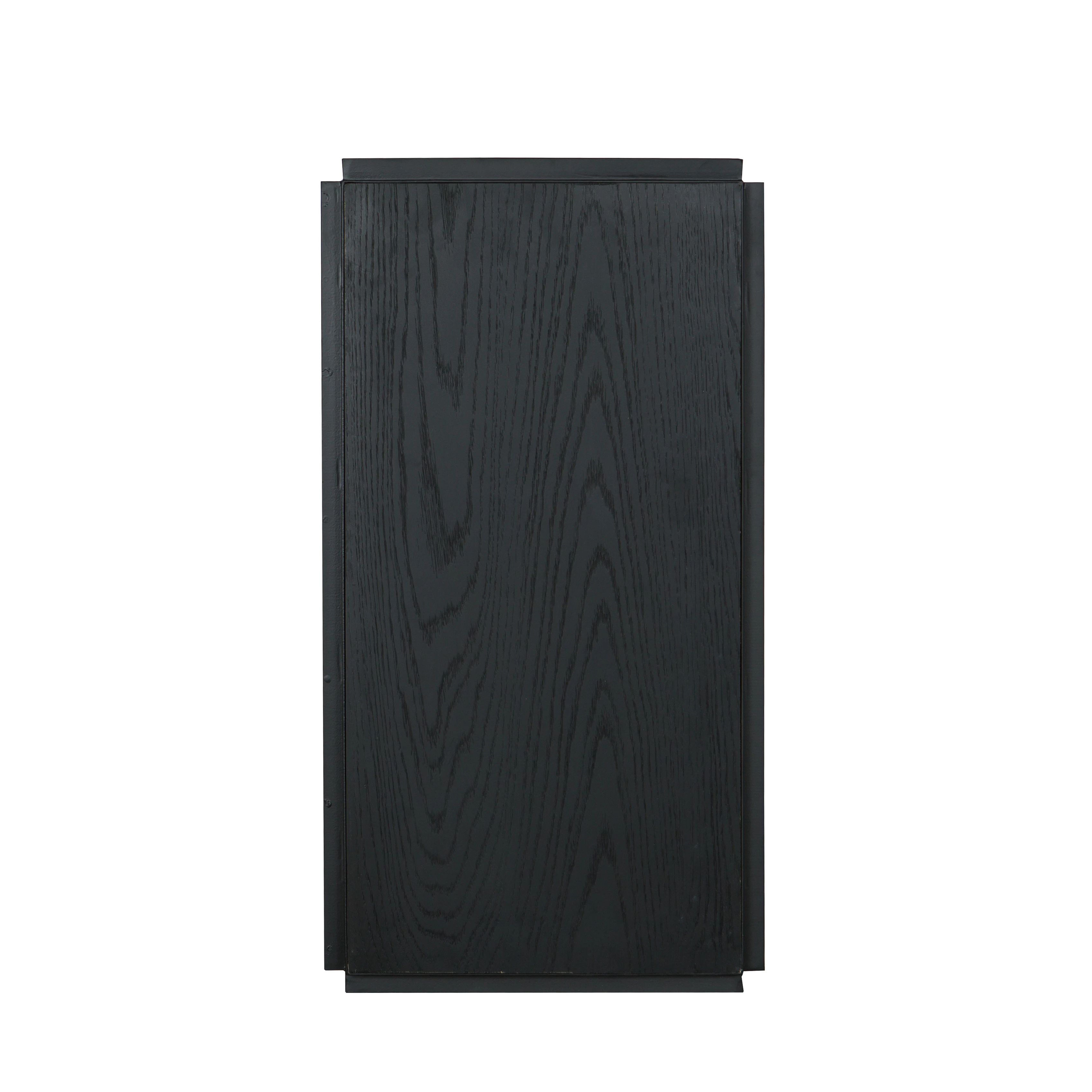 MRS WOODS Simple Design Luxury Oak Wood Black Metal Sideboard And Buffets Cabinet