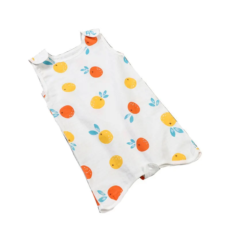 Combed cotton summer tulle baby front 4 layers back 2 layers vest open legs baby sleeping bag pajamas child anti-kick quilt