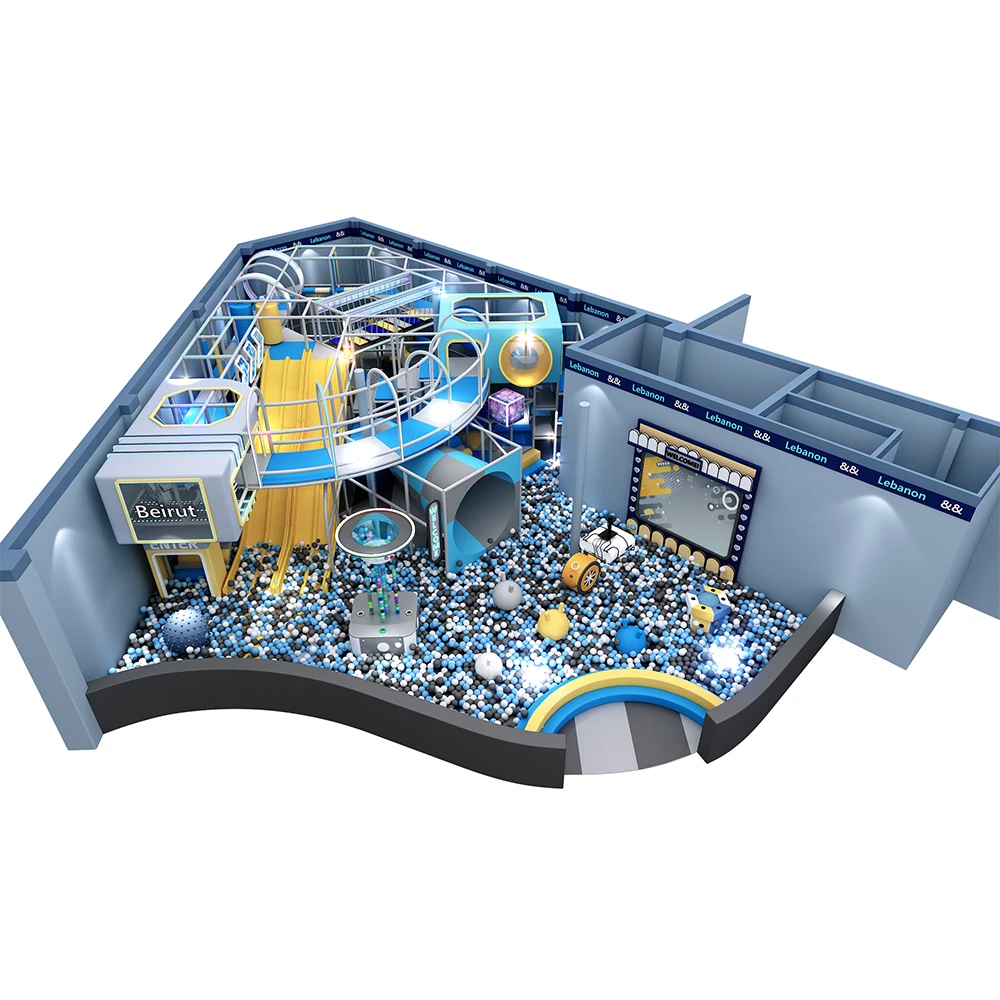 Amusement Park Trumpet Slide Kids Fiberglass Slide Playground Indoor Structure Softplay Equipment Plastic Indoor Playground