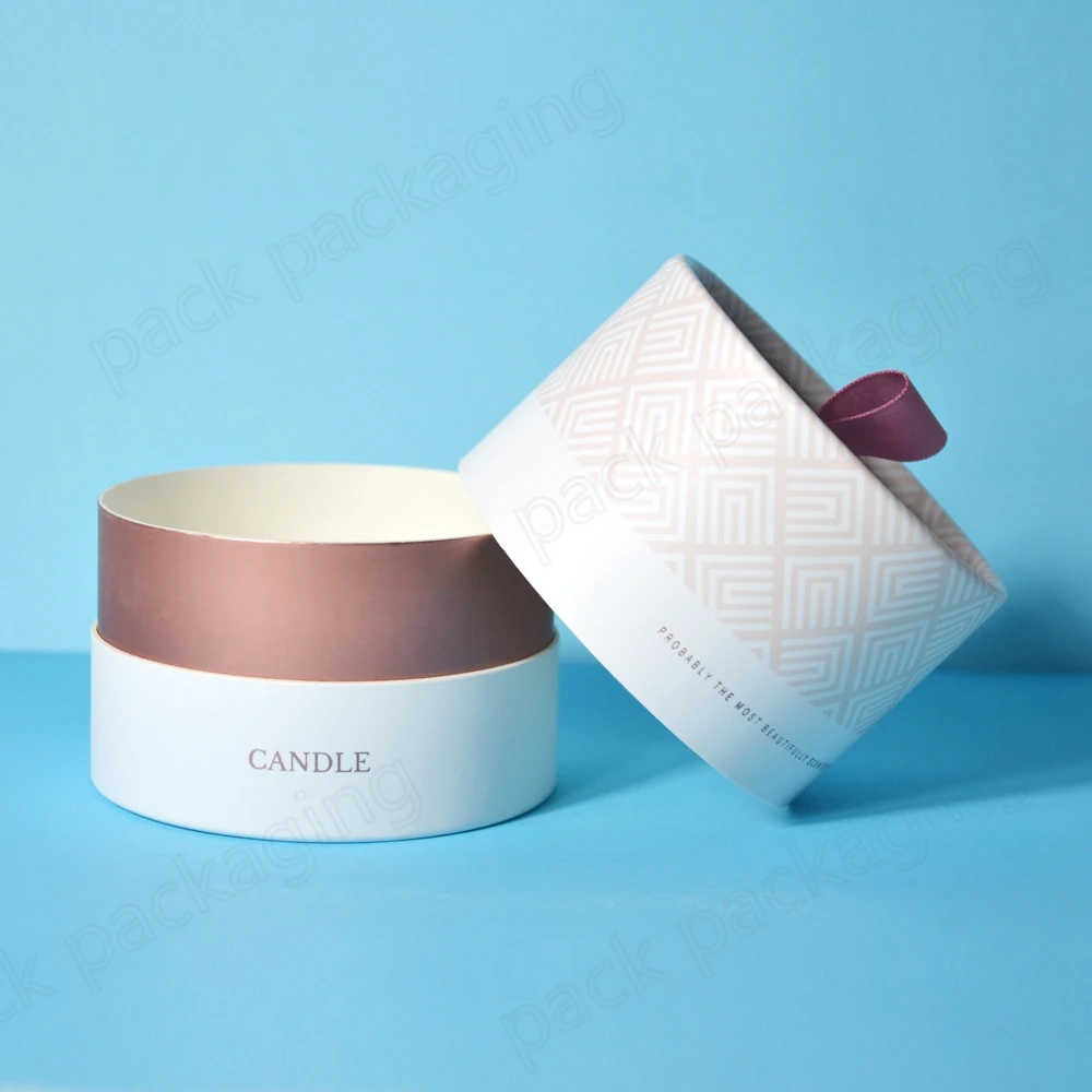 Biodegradable Candle Packaging Boxes Round Cardboard Tube Candle Box Cylinder Candle Paper Tube Packaging