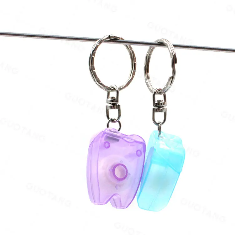 OEM Customized Eco Friendly Zero Waste Blue Keychain Nylon Tooth Shape Dental