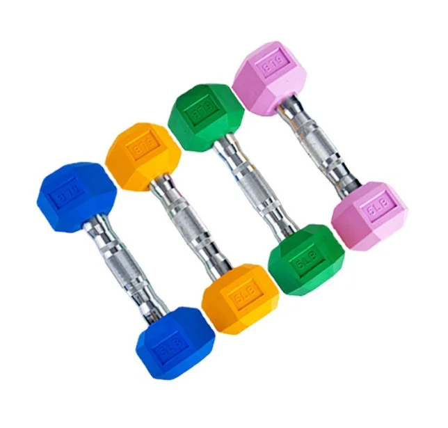 IronHawk dumbbells  Quality Colored Wrapped Weight-lifting Dumbbells rubber Coated Dumbbell