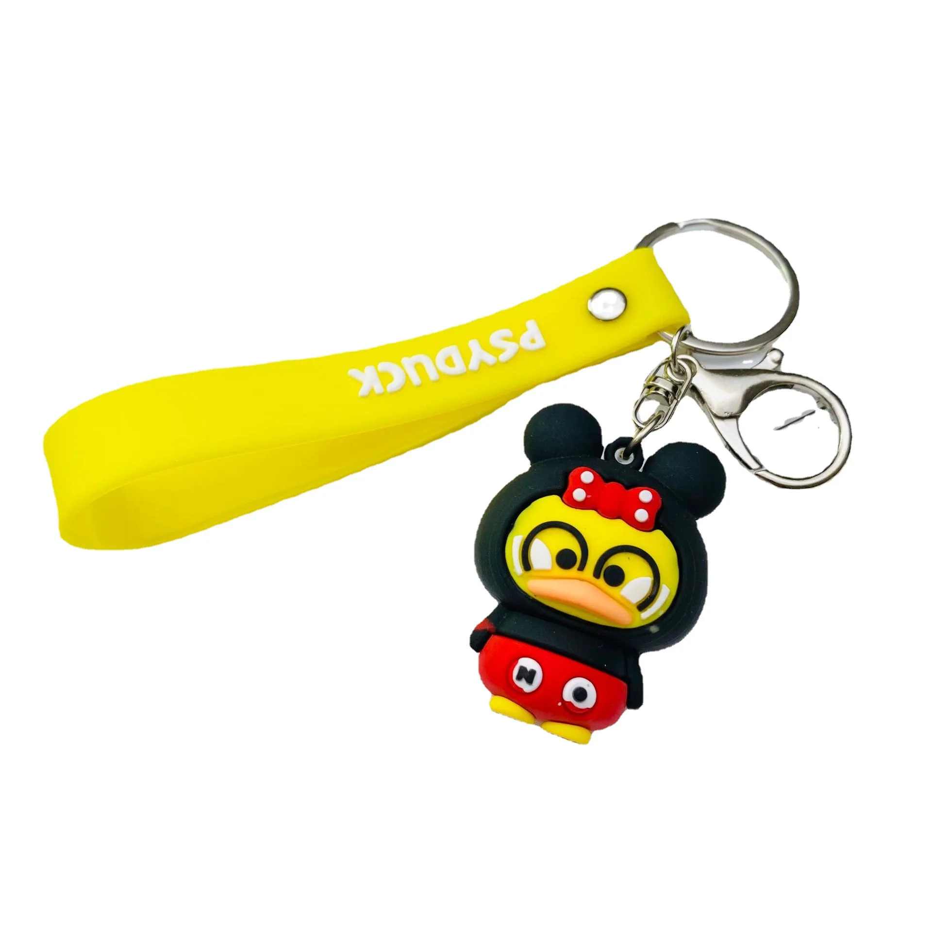 New PVC Cartoon almost Duck pendant Keychain 3D Cute Cartoon Animation Comic Keychain Souvenir Gifts Burger Duck Cosplay Kechain