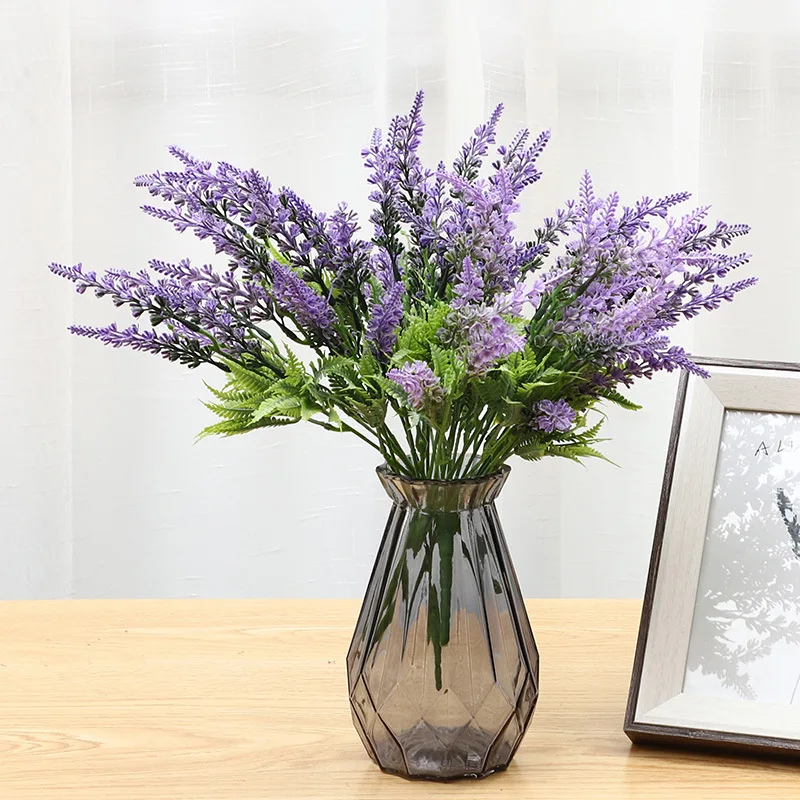 Artificial Centerpiece Flower Lavender Fake Flowers For Wedding Living Room Decoration Artificial Faux Bulk Flowers Realistic
