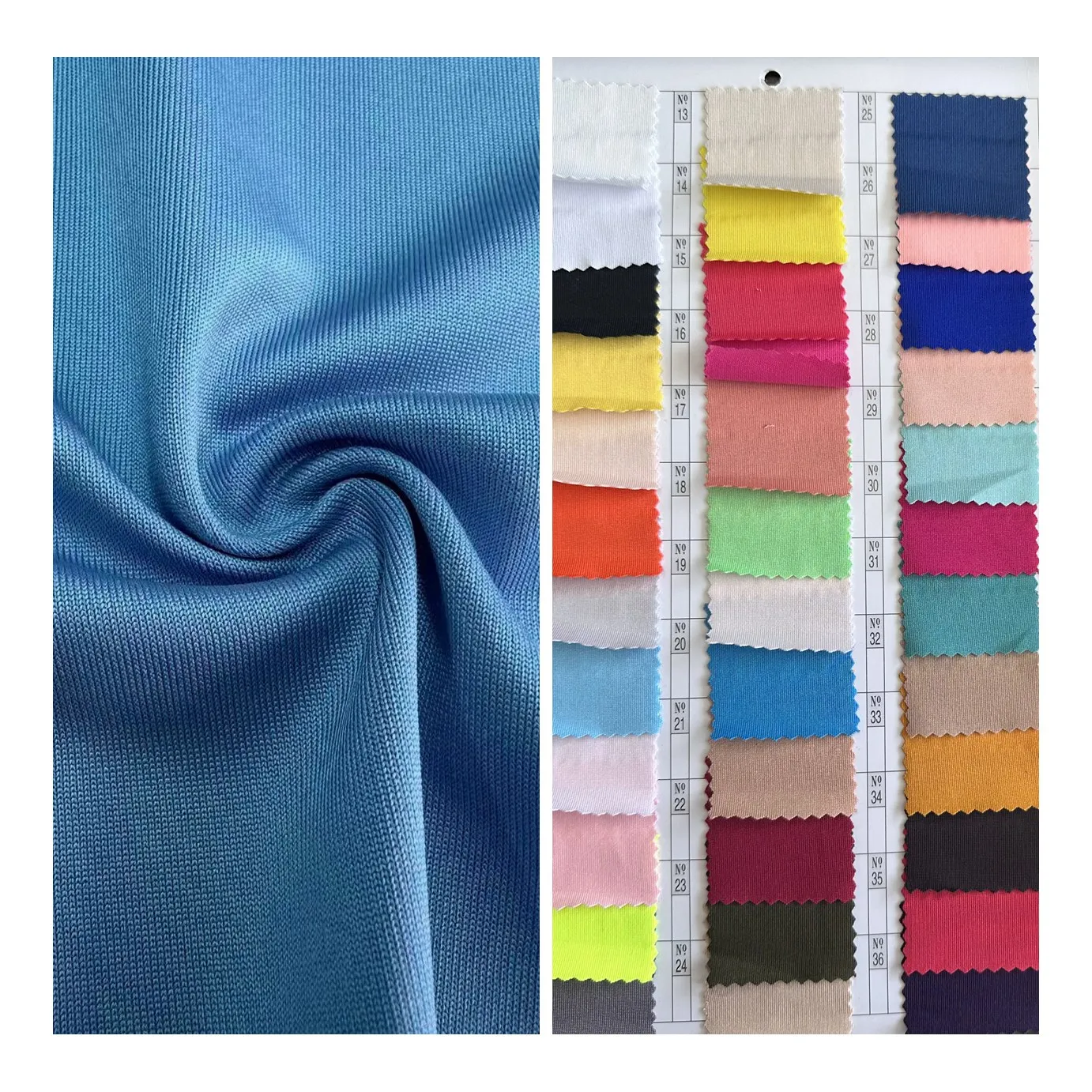 Stock 210gsm 4 Way Stretch knitted fabric 93% Polyester 7% Spandex Interlock Sport Fabric For Yogawear Leggings