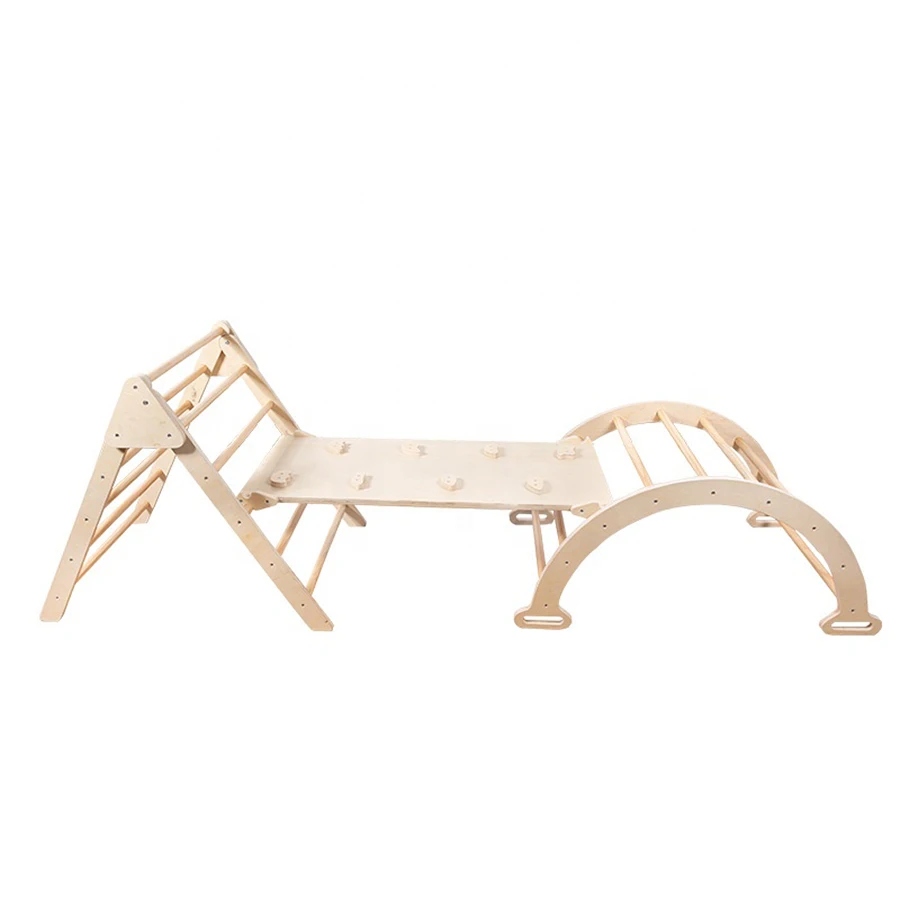 TOPTONS Children fitness equipment Set 3 in 1 Climbing triangle fold able + arch + ramp montessori toys